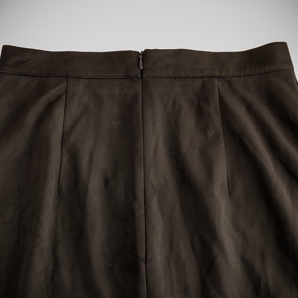 NWT H&M Black Button Front High-Rise Faux Suede Y2K Skirt Size 10 - Picture 4 of 11